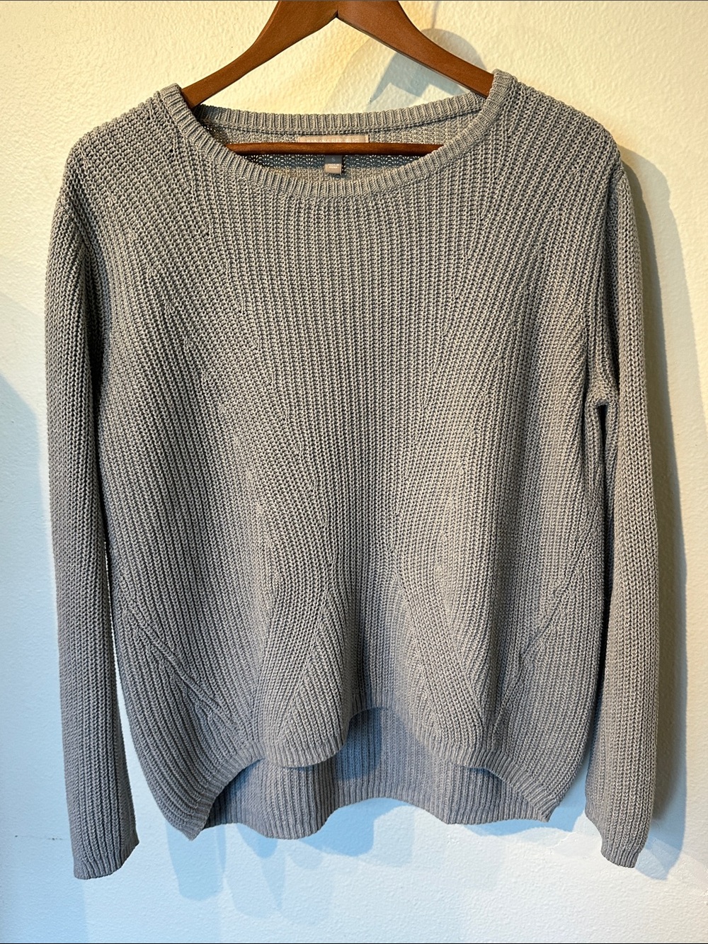 Banana Republic Light Gray Ribbed Knit Sweater